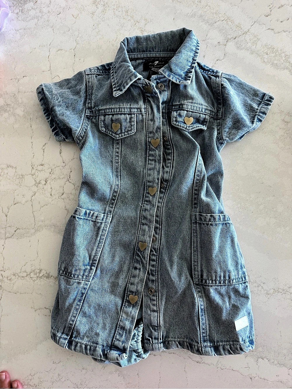In The Beginning Denim Romper Baby 24M NWT